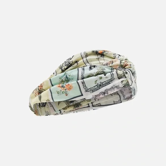 CAMILLA “Long Live Letterpress” silk woven twist boho hippie headband